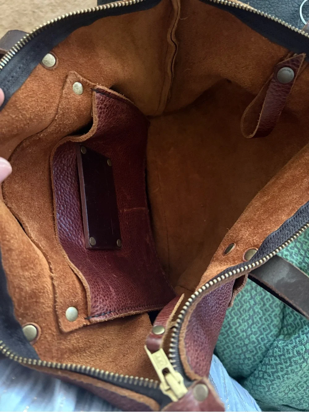 Portland Leather Chestnut Brown Tote with Front Pocket - Picture 6 of 6